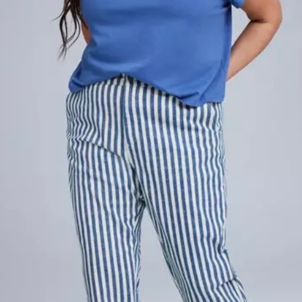 Torrid -  Belle Isle striped denim trouser NWT
